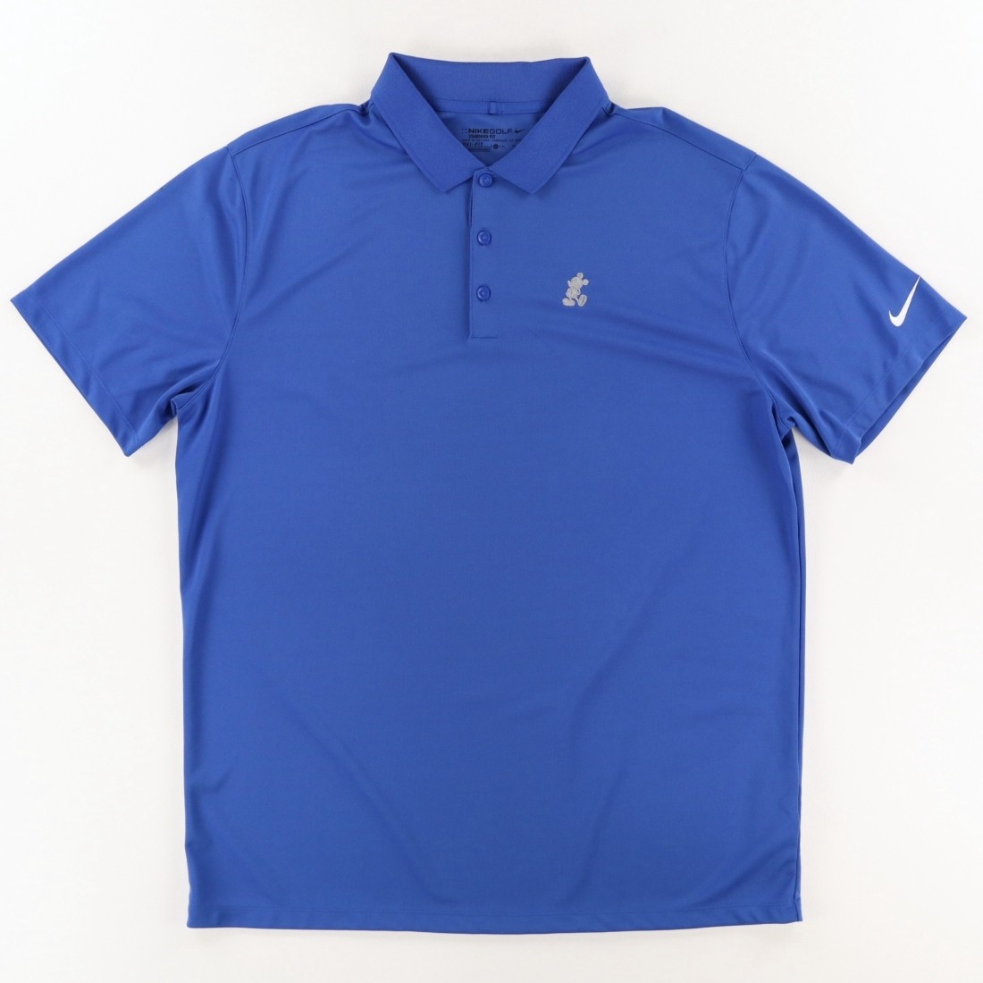 Nike Disney Parks Polyester Solid Polo Shirt Blue… - image 1