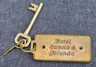 Vintage Hotel Key And Key Chain The Hotel Hotel Savoia & Jolanda Brass Venice