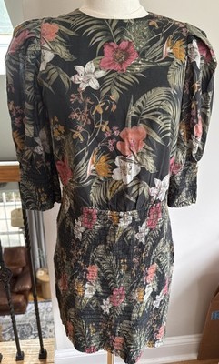 Rebecca Minkoff Geneva Black Floral Dress Size XS. Mini