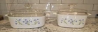 Vintage CorningWare 4pc Casserole Set -Blue Dusk  A-1.5L & A-2-B with Pyrex Lids