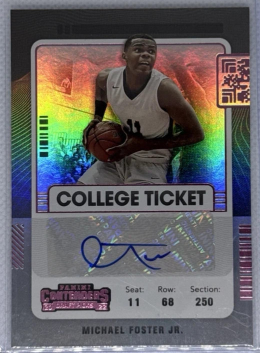 Michael Foster Jr. 2022-23 Chronicles Contenders Draft Picks Auto College Ticket