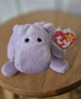 Ty Happy Hippo 1993 Vintage Beanie Baby Lavender Purple MWMT