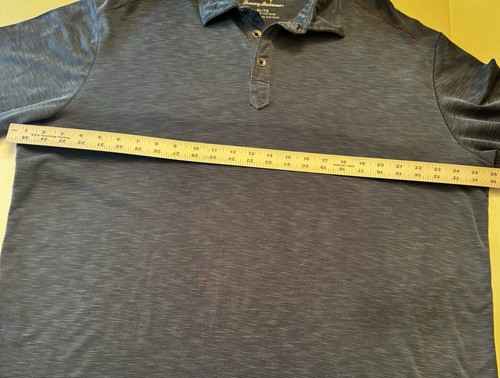 Polo Tommy Bahama uomo XL blu navy manica lunga tencel lyocell camicia logo e spacchi nuova senza etichette - Foto 10 di 12