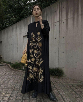 Ameri Madelyn Embroidery Dress Black Women's Size S Fashion Ameri Madelyn Embroidery Dress Black Women's Size S Fashion