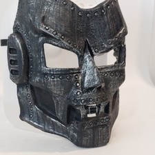 Metal Armor Skull Rubber Mask Dr Doom Style Villain Cosplay Strap Steampunk