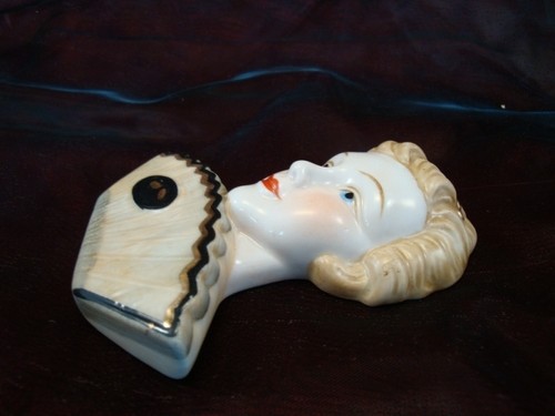 Figurine Visage Eventail Style Art Deco Style Art Nouveau Porcelaine - Picture 4 of 4
