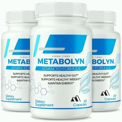 Metabolyn Supplement Weight Loss, Advanced Fat-Burner Support Formula - 3 Pack