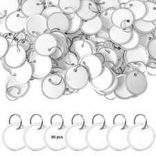 60pcs Metal Rim Tags,Round for Key Paper Tags with Metal Rings for Car Keys a...