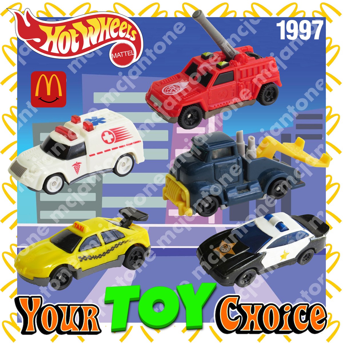 McDonald's 1997 HOT WHEELS Tow Truck CAR Diecast POLICE Rescue
