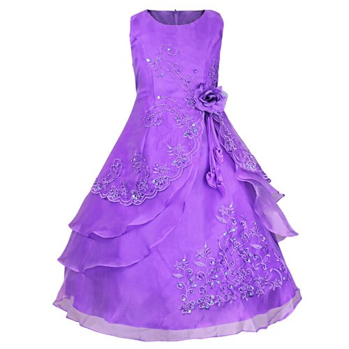 US Girl Flower Dress Princess Kids Pageant Wedding Bridesmaid Ballroom Prom Gown - Picture 74 of 89