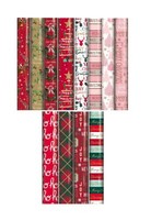 8 Rolls Christmas Gift Wrapping Paper Assorted Traditional Contemp Blush Mix