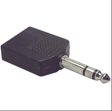 1/4" Stereo Y Adapter 1 Plug To 2 Jacks