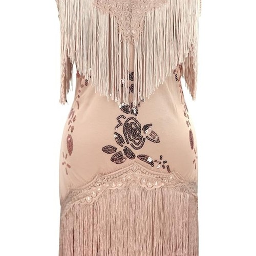 Vestido Flapper Años 1920 Gatsby Borla Sway Baile Vestido con 20 Access Set Sm Oro - Imagen 5 de 5