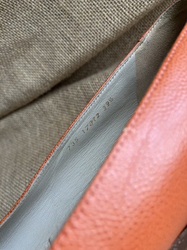 VINTAGE CHANEL Womens Orange Pebble Grain Leather Loafers Size US 9.5 || EU 39.5 - Picture 11 of 11