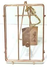 Floating Glass Picture Frame 4" x 6"  RoseGold Tabletop Easel Style Screw Close