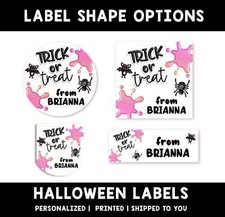 Trick or Treat Personalized Halloween Stickers  Kids Halloween Favor Stickers