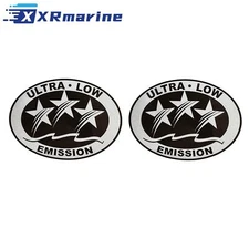 White 2Pcs Ultra Low Emission 3 Star California DOT Outboard Graphic Sticker