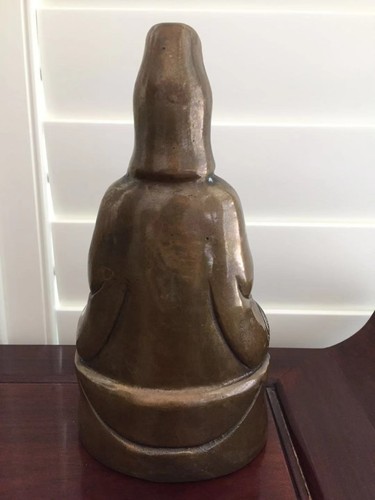 Chinese Bronze BUDDHA Guanyin Statue 8 1/2" Tall - 第 4/6 張圖片