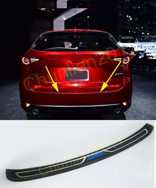 Rear Bumper Protector Sill Plate for 20172020 Mazda CX5 cx5 ABS black