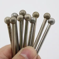 10Pcs Diamond Coated Spherical Head Mounted Point Grinding Bit Ball 8mm 5/16"