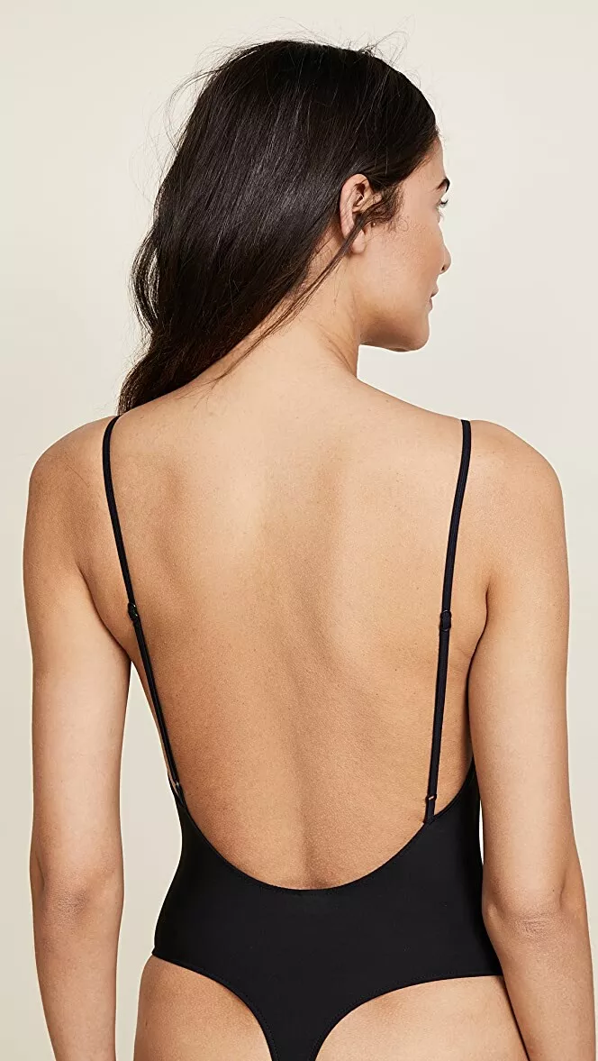 Black low cheap back bodysuit
