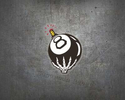 8 Ball Bomb Aufkleber rechts - Oldschool Hot Rod MOPAR V8 Kustom Biker Sticker