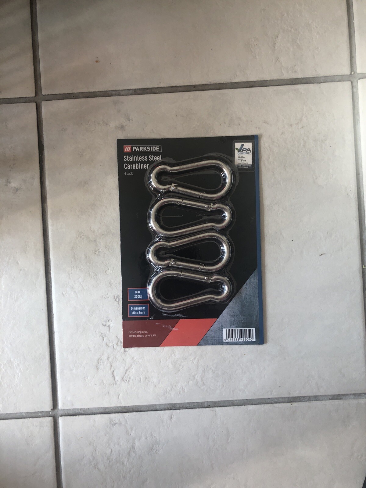 Parkside Stainless Steel heavy-duty  carabiner 4 pack For securing keys ,cove