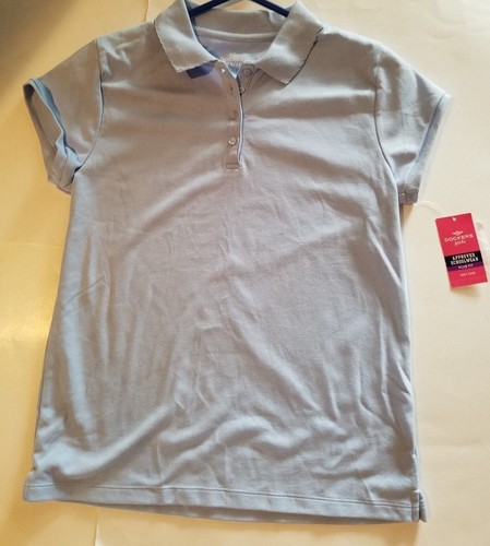 Girls Plus Dockers Brand Light Blue School uniform polo shirt Size 12.5 - 14.5 - Picture 3 of 3