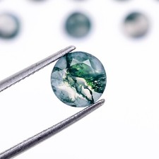 Moss Agate Round Shape Faceted Gemstone Loose Crystal Engagement Gift 5X5 mm