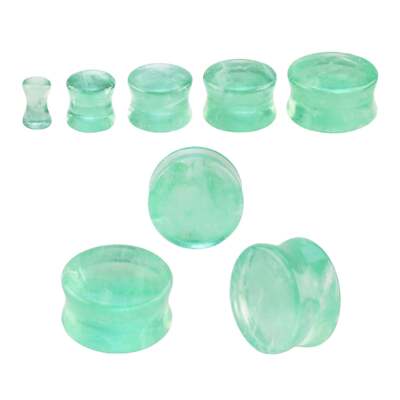  4 - 20 mm Ohr Piercing Plug Stein Fluorit Stone Nature Hellgrün Flesh Tunnel