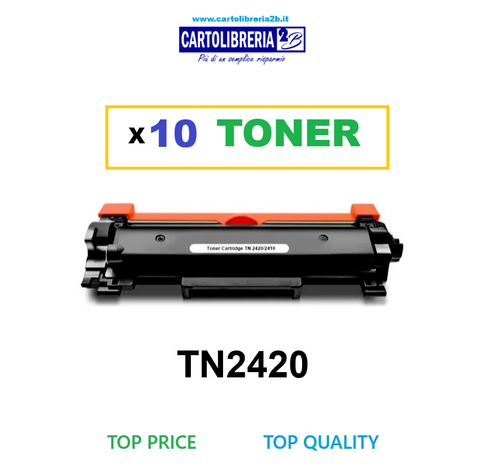 10 TONER TN-2420 per BROTHER - MFC L2710DW L2710DN L2750DW L2730DW TN2420 - Foto 2 di 5