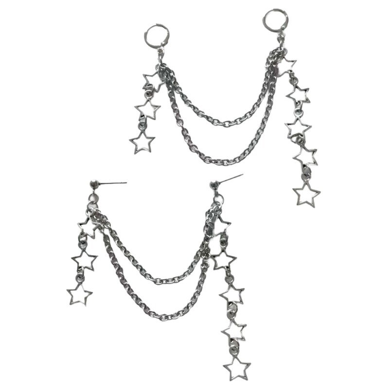 New Fashion Star Tassels Earring Pentagrams Ear Rings Party Jewelry for Women