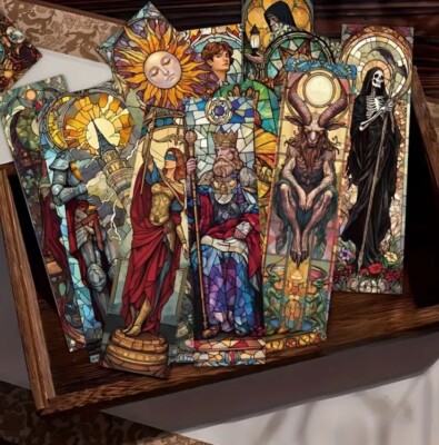30 PC Bookmark Set Stained Glass Mystical Wizard  1.5'' x 6'' New Free Ship S92