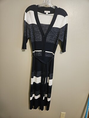 Liz Claiborne Women's Sleeve Blue 3/4 A-Line Sweater Dress Size Medium |  eBay