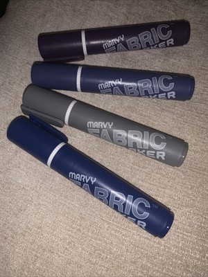 LOT OF 4 NEW Uchida Marvy Fabric Brush Point Markers Gray Purple Blue & Lavender