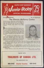 1965 OHA Vintage Hockey Program London Nationals v Toronto Marlboros Marlies