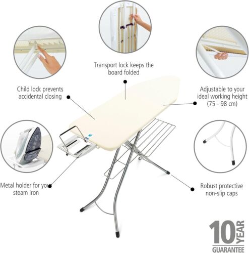 Large Size C Folding Ironing Board with Adjustable Height & Steam Iron Holder - Picture 7 of 12