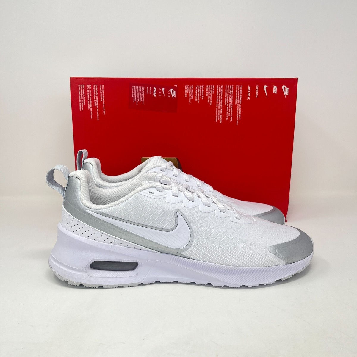 Nike Air Max Nuaxis White Silver Running Shoes HF1233-101