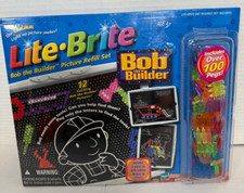 Lite Brite refill set 12 Bob The Builder Templates Vintage HIT Hasbro 100 Peg