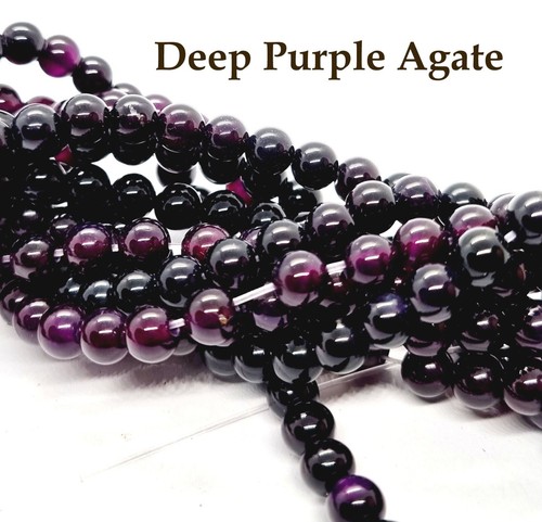 Semi Precious Gemstone Craft Beads Stones 4mm 6mm 8mm - Jade, Agate Dragon Vein - Picture 20 of 59