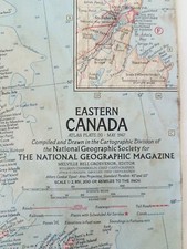 National Geographic Magazine Issue May 1967 Eastern Canada Map