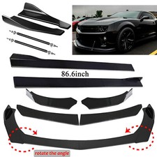 Gloss Black For Chevy Camaro Front Bumper Lip Splitter Spoiler Kit Strut Rods