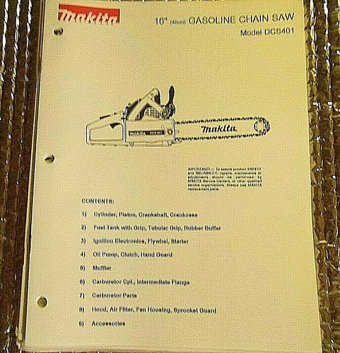 Makita Parts List 4-92 Gas Chainsaw 16 