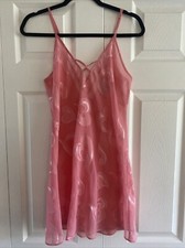 Morgan Taylor Intimates Small Pink Heart Night Semi Sheer Slip Dress Lingerie