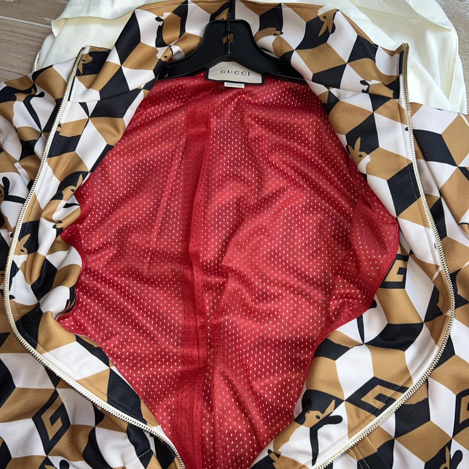 Maglietta tecnica verde Gucci G Cubis coniglio taglia M