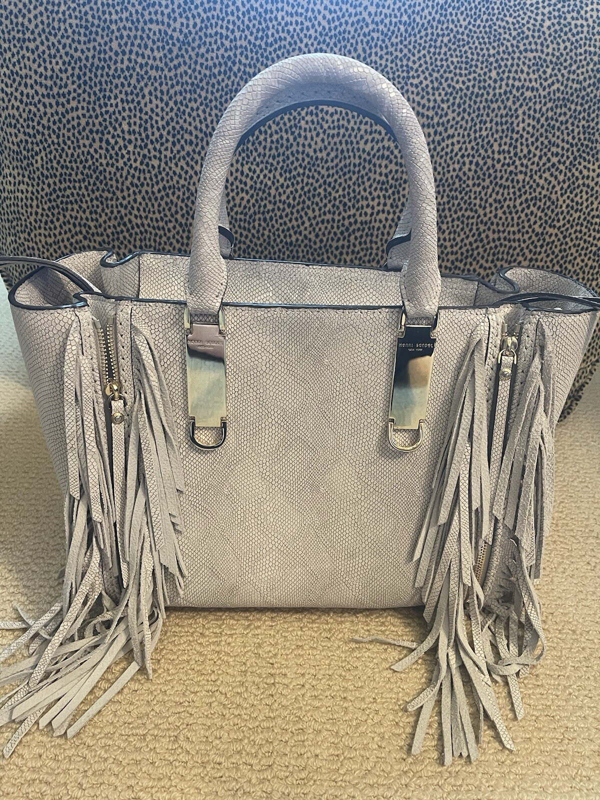 Henri Bendel A List Python Embossed Expandable Sa… - image 1