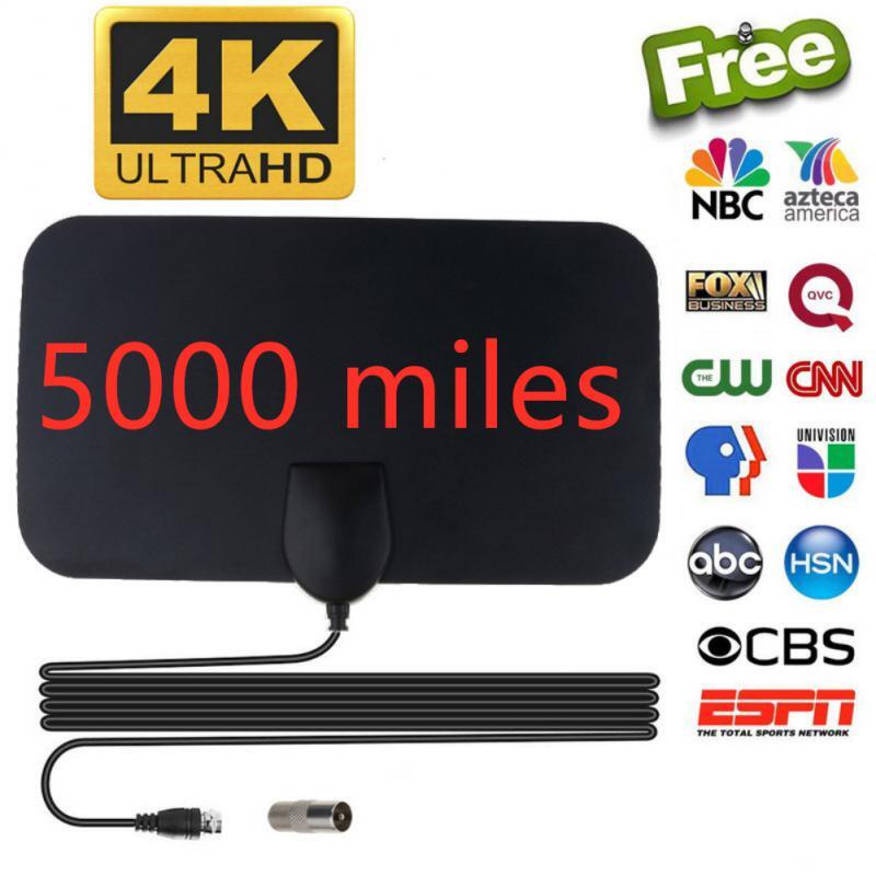 4K HD TV Antenna 25DB High Gain with 5000 Miles Booster EU Plug