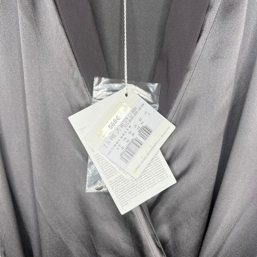 La Perla Womens Floor Length Silk Robe Dark Gray Small NWT Long Maxi Luxury - Picture 5 of 12