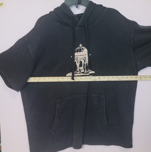 NWT Hoodie Black XXL Unisex HEAVEN ONLY KNOWS Graphic Print Shrt Slve Forever 21 - Picture 10 of 17