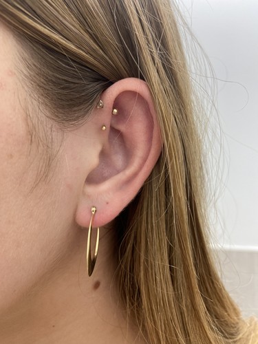 14K Gelbgold 19X11 mm abgestufte ovale Ohrringe, 1,6 mm dick - Bild 3 von 24